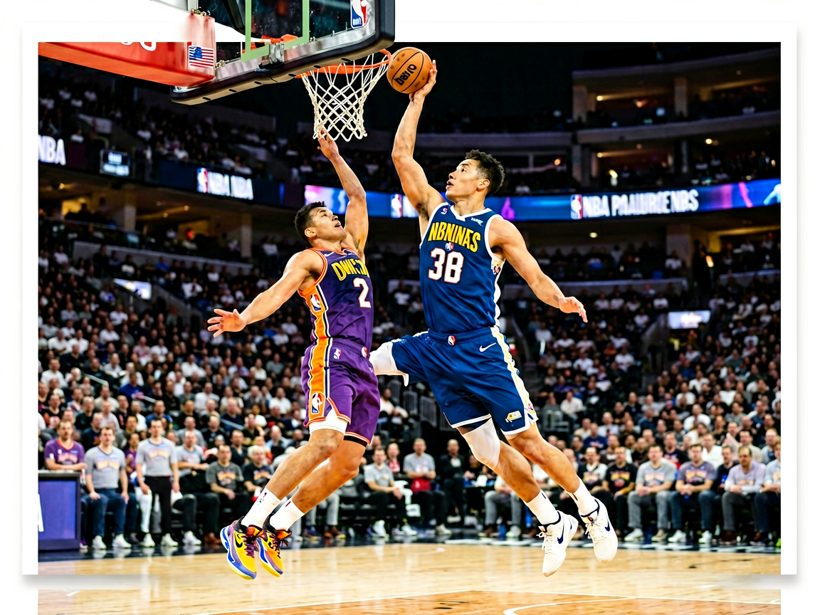NBA常规赛精彩对抗瞬间，球员突破上篮，展现vsport体育NBA篮球赛事报道